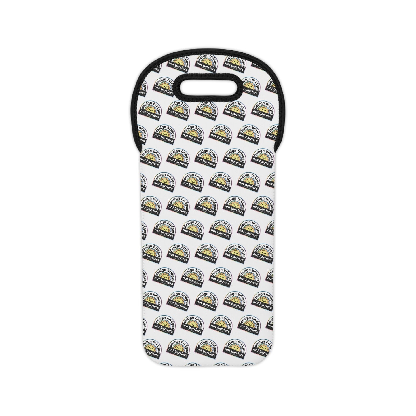 Each graphic is angled to the right and repeats across the entire wine tote to create a fun pattern.